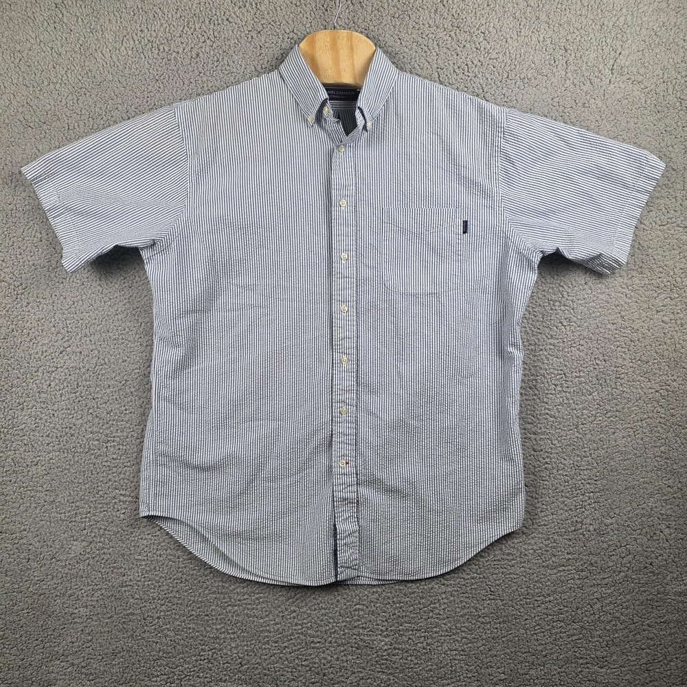 Daniel Cremieux Shirt Mens Large Seersucker Short Sleeve‎ Cotton Hong Kong